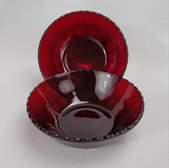 Vtg Royal Ruby Fruit Dessert Bowls - Picture 9 of 9